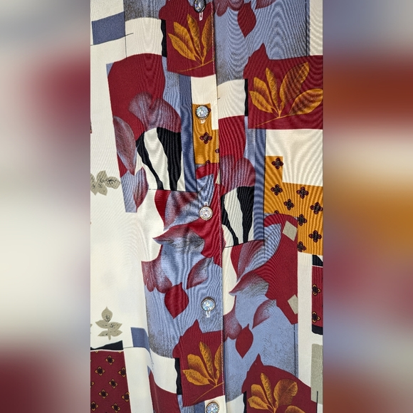 Vintage Multi-print Button Up Shirt Western Style - Picture 3 of 7